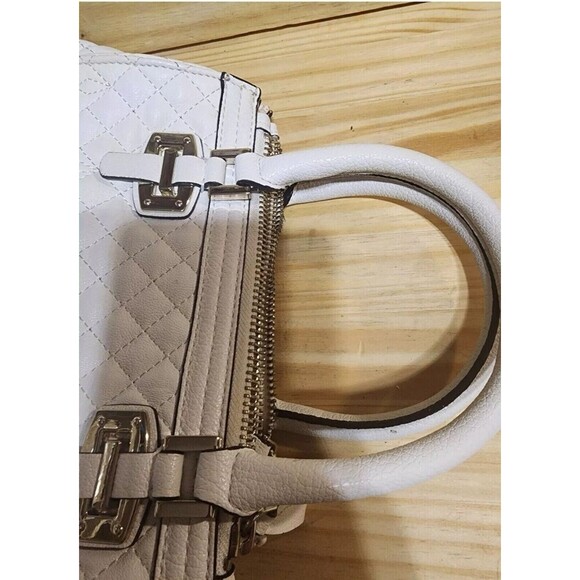 Guess White Vegan Leather Handbag Double Zipper Purse EST. 1982 LA - Picture 10 of 14
